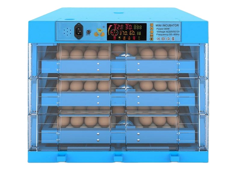 TM&W -Newest Chicken Egg Rolling Type Automatic Egg Incubator (Blue) (Any Size Egg can be Hatched) Capacity of – (192 egg incubator)