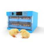 TM&W- Eggs Incubator, 128 Eggs Transparent Hatching Machine Automatic Intelligent Dual Power Chicken Duck Hatcher, Blue (128 Egg incubator)