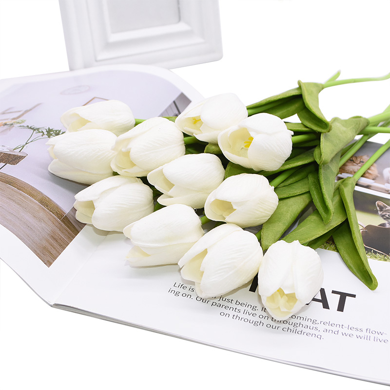 HEROSTONE–Artificial Tulips Maroon Flowers for Home & Garden décor (10 Pieces)