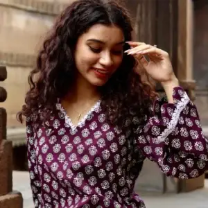 Chiffon Flowy Peplum Top — Party Wear