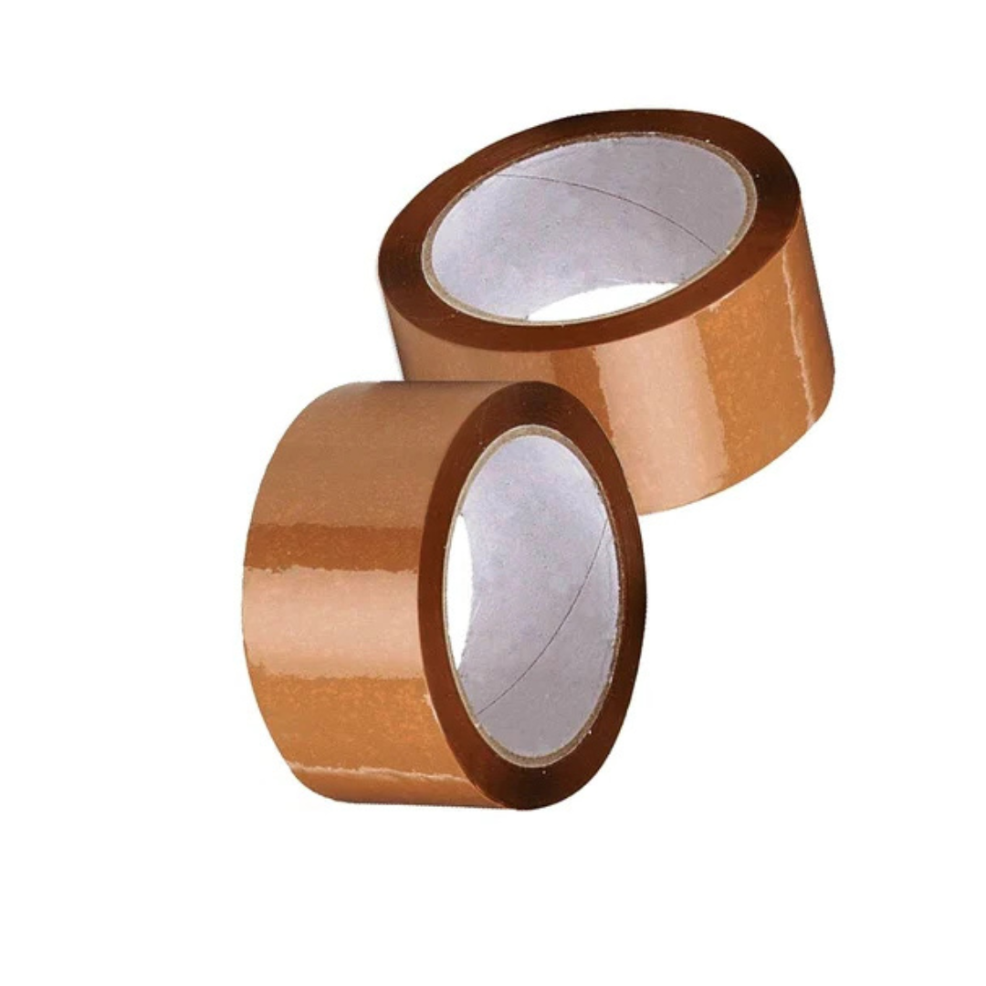 TM&W Bopp Brown Tape (Pack of 2) 65 Meter Length Guaranteed Self Adhesive Tape 2"/48mm x 65 METER