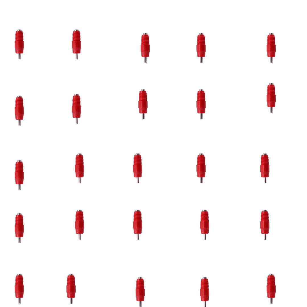 TM&W Red Threaded Chicken Water N Drinker For Poultry Farming Equipment 25 Pcs