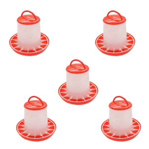 TM&W Premium 1.5 Kg Feeder Pack of 5 Pcs, Semi-Automatic Durable PP Poultry Farming Equipment, Easy to Mount and Rust Resistant for Chicken and Duck