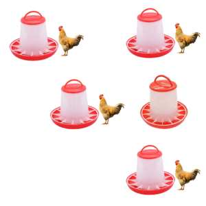 TM&W Rust-Resistant Premium 1.5 Kg Poultry Feeders Pack of 5 Pcs, Durable Semi-Automatic PP Construction for Chicken, Duck, Quail, Peacock and Turkey