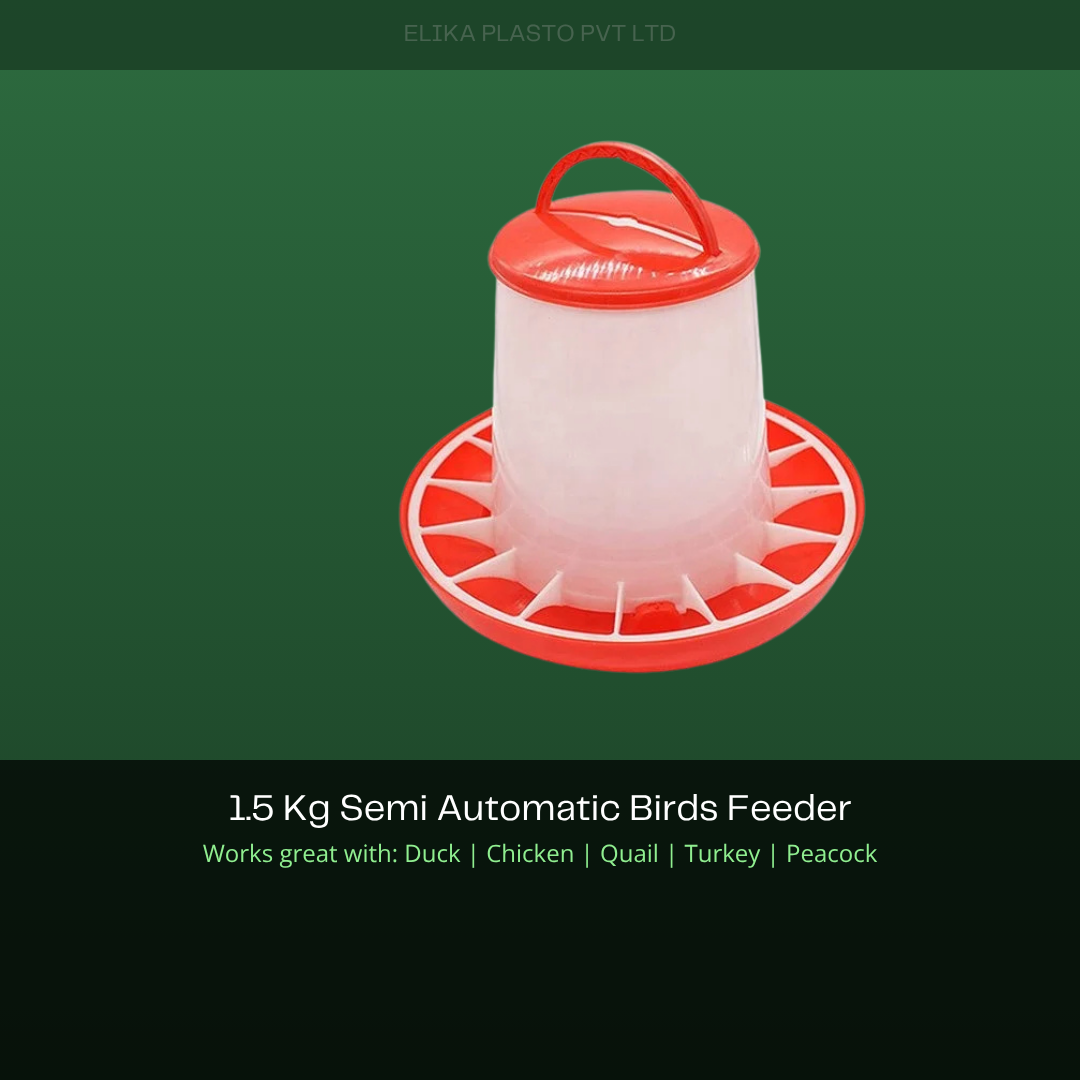 TM&W Pack of 1 Semi-Automatic Chicken Feeder, 1.5 Kg Capacity, Rust Resistant PP Build, Durable Mountable Design for Poultry Farm Use - Image 3