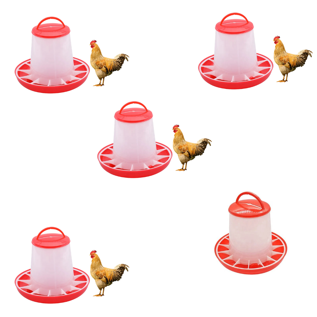 TM&W Premium 1.5 Kg Poultry Feeders Pack of 5 Pcs, Semi-Automatic Durable PP Construction, Easy to Mount and Ideal for Chicken, Duck and Quail