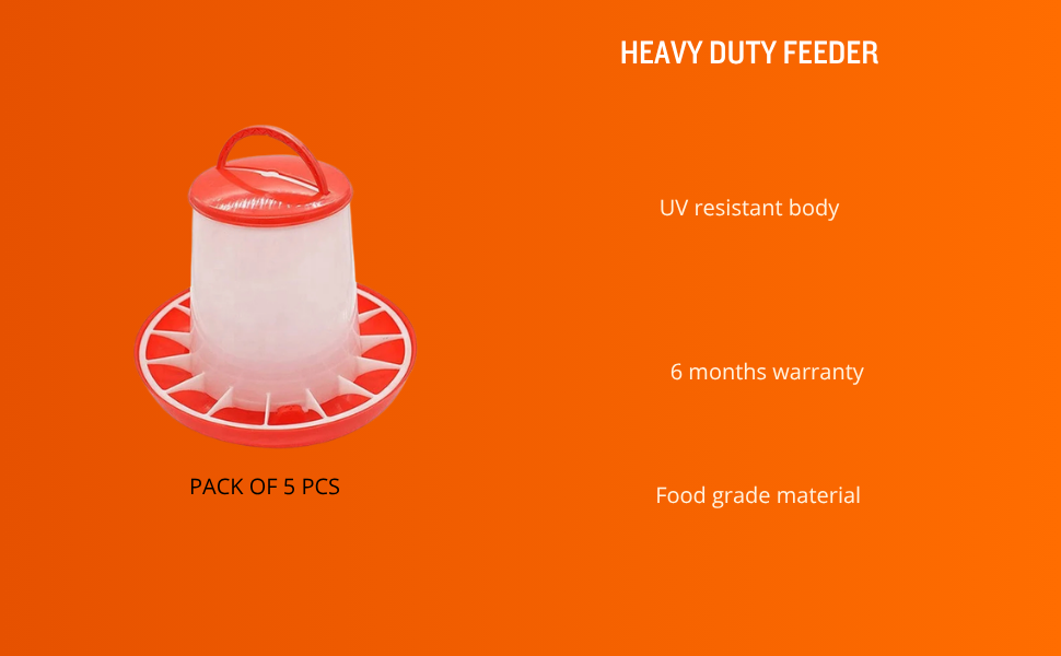 TM&W Durable 1.5 Kg Poultry Feeder Set Pack of 5 Pcs, Semi-Automatic Rust-Resistant PP Design, Easy Mounting for Chicken, Duck, Quail and Turkey - Image 3