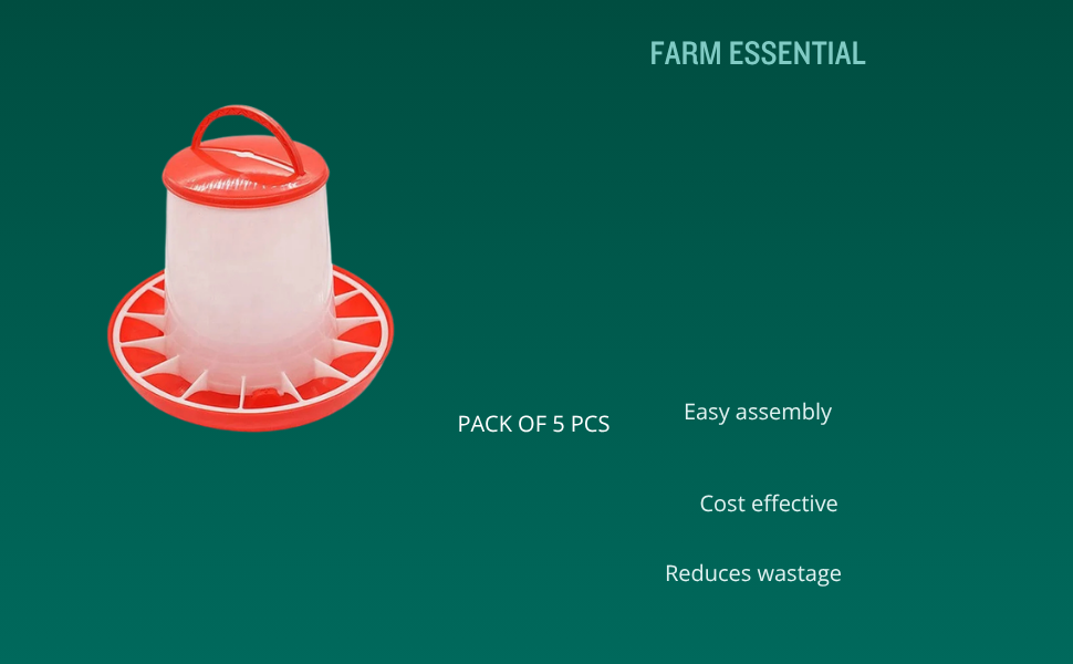 TM&W 1.5 Kg Durable Poultry Feeders Pack of 5 Pcs, Semi-Automatic Rust-Resistant PP Design with Easy Mounting for Professional Poultry Farming - Image 4