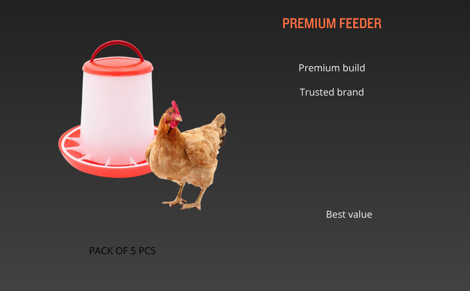 TM&W Rust-Resistant Premium 1.5 Kg Poultry Feeders Pack of 5 Pcs, Durable Semi-Automatic PP Construction for Chicken, Duck, Quail, Peacock and Turkey - Image 2