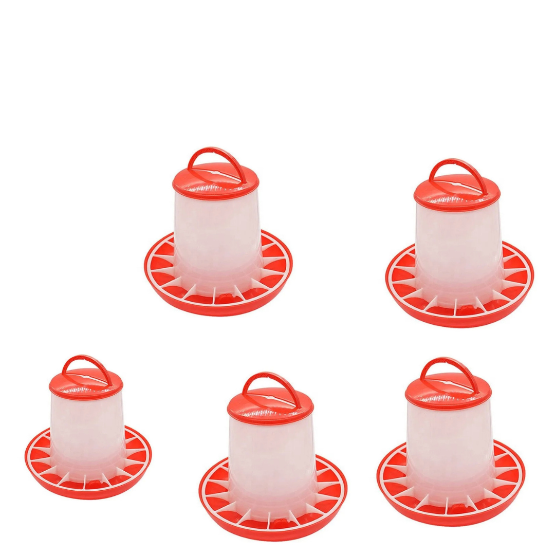 TM&W Durable 1.5 Kg Poultry Feeder Set Pack of 5 Pcs, Semi-Automatic Rust-Resistant PP Design, Easy Mounting for Chicken, Duck, Quail and Turkey