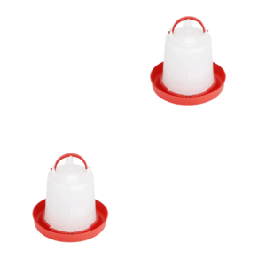 TM&W 1.5 Ltr Poultry Waterers, Premium Pack of 2 Pcs, Semi-Automatic Drinkers with Durable Rust-Resistant PP Material, Easy Mounting Design for Chicken, Duck, Quail, Peacock and Turkey