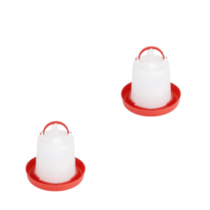 TM&W 1.5 Ltr Water Drinkers for Poultry Farming, Pack of 2 Pcs, Semi-Automatic Chicken Waterers with Durable Premium Rust-Resistant PP Material, Easy-Mount Design for Duck, Quail, Peacock and Turkey