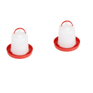 TM&W 1.5 Ltr Drinkers for Chicken, Duck and Quail, Pack of 2 Pcs, Semi-Automatic Poultry Waterers with Durable Rust-Resistant PP, Easy-Mount Design for Peacock and Turkey Farming
