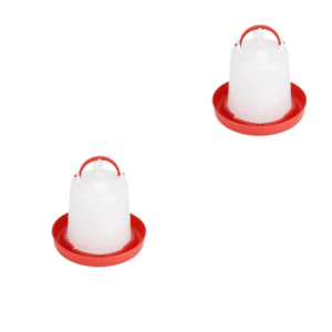 TM&W 1.5 Ltr Poultry Waterers Pack of 2 Pcs, Semi-Automatic Drinkers with Durable PP Material, Rust-Resistant Construction, Premium Quality and Easy Mounting for Chicken, Duck, Quail, Peacock and Turkey