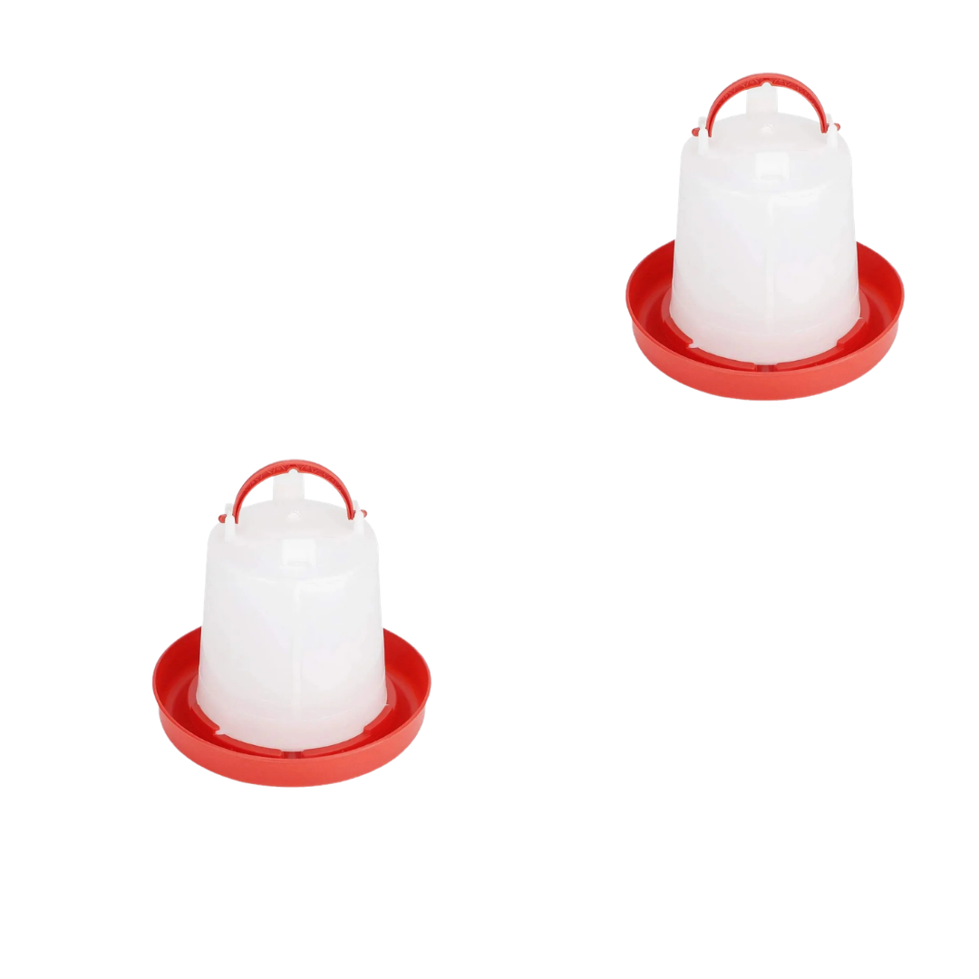 TM&W 1.5 Ltr Poultry Waterers Pack of 2 Pcs, Semi-Automatic Drinkers with Durable PP Material, Rust-Resistant Construction, Premium Quality and Easy Mounting for Chicken, Duck, Quail, Peacock and Turkey