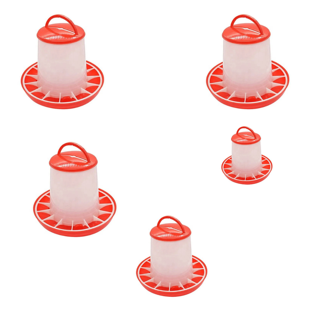 TM&W Semi-Automatic 1.5 Kg Feeder Set Pack of 5 Pcs, Durable Rust-Resistant PP Poultry Feeders, Easy to Mount for Chicken, Duck, Peacock, Quail and Turkey