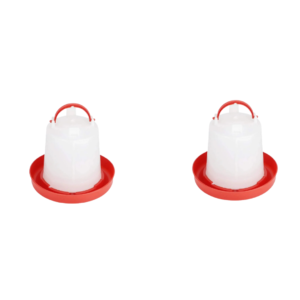 TM&W 1.5 Ltr Semi-Automatic Poultry Drinkers, Premium 2 Pcs Pack, Durable Rust-Resistant PP Waterers with Easy-Mount Design for Chicken, Duck, Quail, Peacock and Turkey Farming