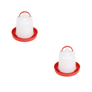 TM&W 1.5 Ltr Drinkers for Chicken and Duck, Pack of 2 Pcs, Semi-Automatic Poultry Waterers with Durable Rust-Resistant PP Material, Premium Easy-Mount Design for Quail, Peacock and Turkey